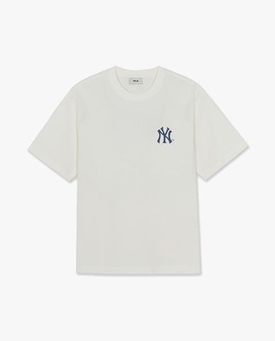  MLB - Áo thun unisex tay ngắn Vintage Letter Print 
