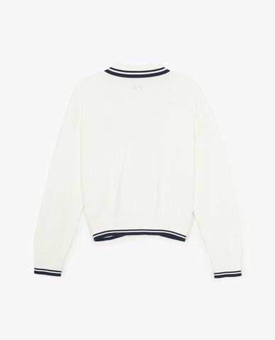  MLB - Áo dệt kim nữ cổ bẻ tay dài New Year 