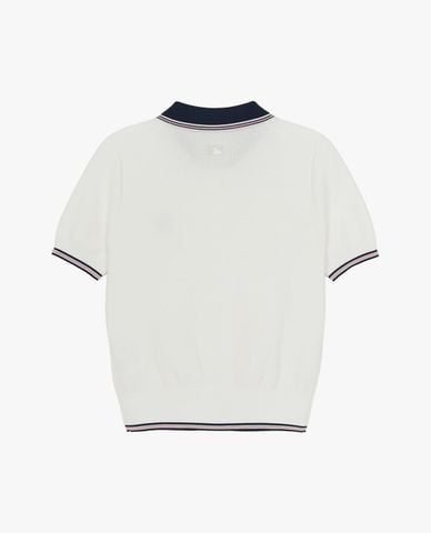  MLB - Áo polo nữ dệt kim tay ngắn Varsity Color Block 