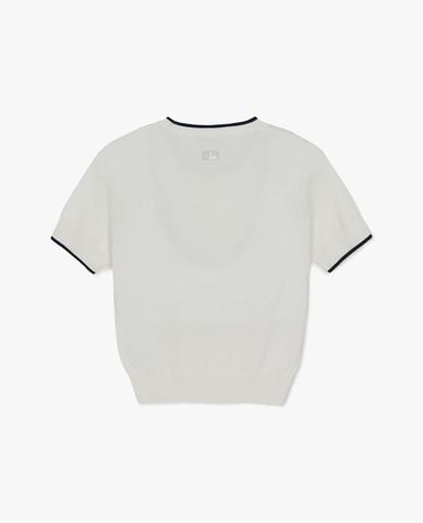  MLB - Áo dệt kim nữ cổ tròn tay ngắn Varsity 
