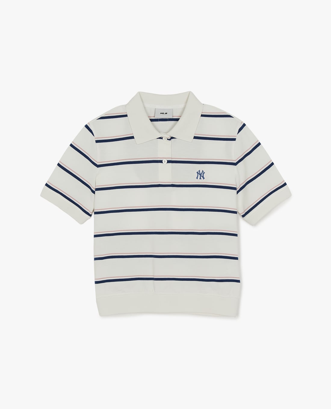 MLB - Áo polo nữ tay ngắn kẻ sọc Varsity
