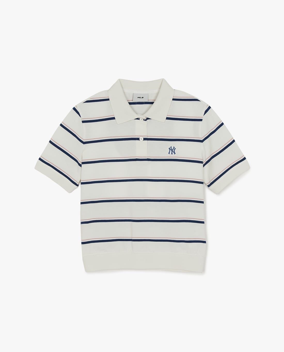MLB - Áo polo nữ tay ngắn kẻ sọc Varsity