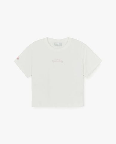  MLB - Áo croptop nữ cổ tròn tay ngắn Basic 