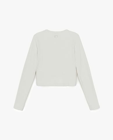  MLB - Áo croptop nữ cổ tròn tay dài Basic 