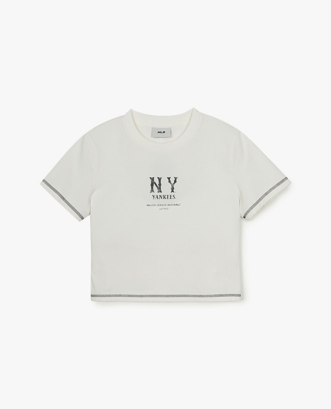 MLB - Áo croptop nữ cổ tròn tay ngắn Basic Coopers Logo