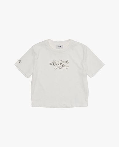  MLB - Áo croptop nữ cổ tròn tay ngắn 