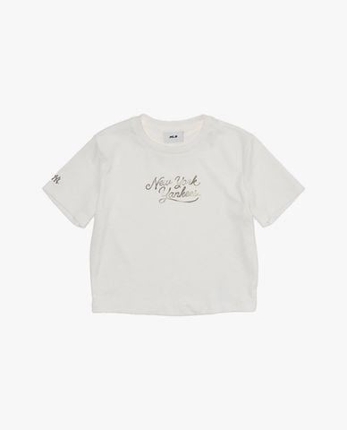  MLB - Áo croptop nữ cổ tròn tay ngắn 