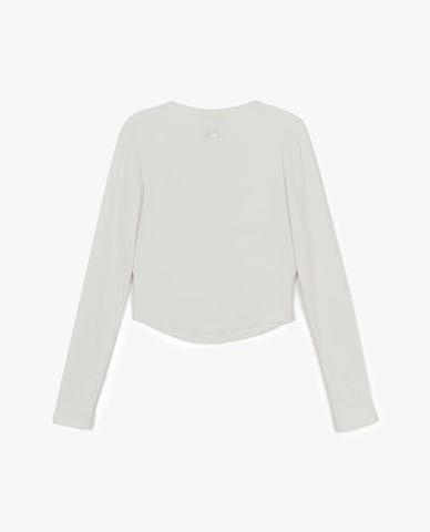  MLB - Áo croptop nữ cổ tròn tay dài Vintage 