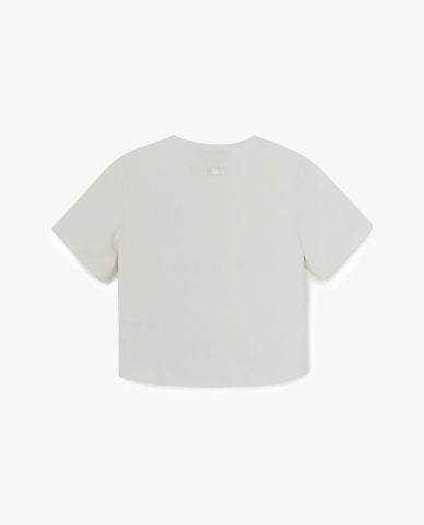  MLB - Áo croptop nữ cổ tròn tay ngắn Vintage 