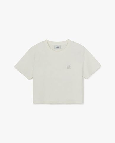  MLB - Áo croptop nữ cổ tròn tay ngắn Diamond Monogram 