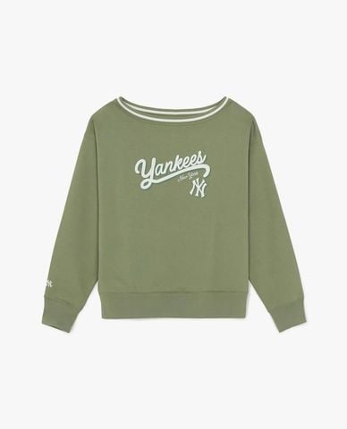  MLB - Áo sweatshirt nữ cổ thuyền tay dài Varsity Sportive 
