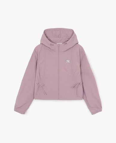  MLB - Áo khoác gió nữ phối mũ Gorpcore 