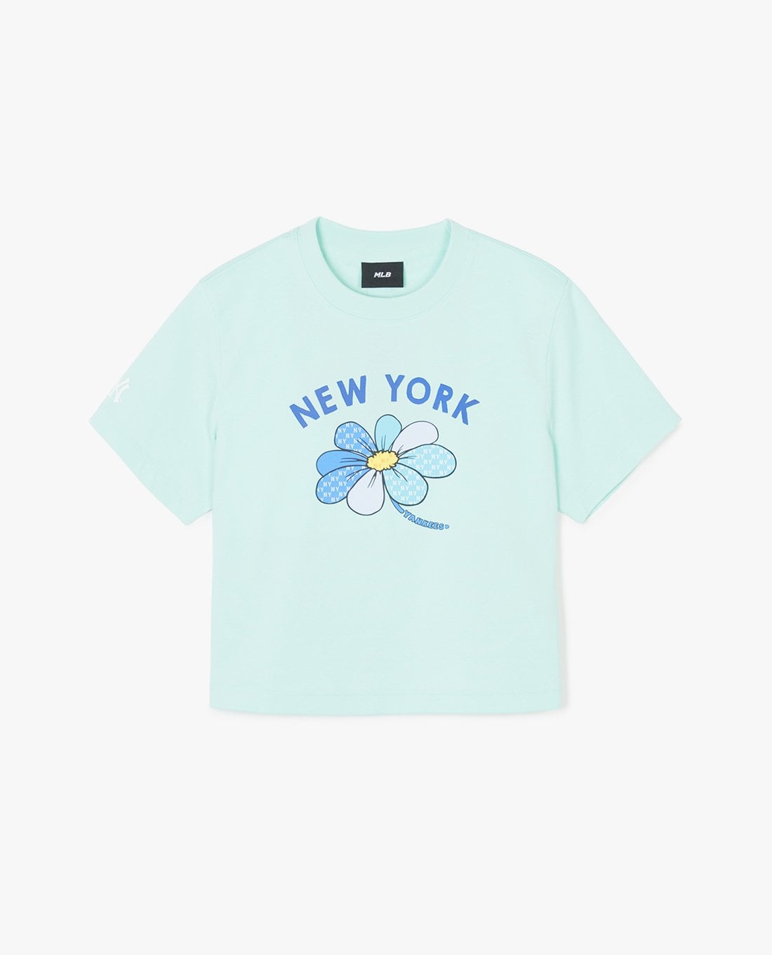 MLB - Áo croptop nữ cổ tròn tay ngắn