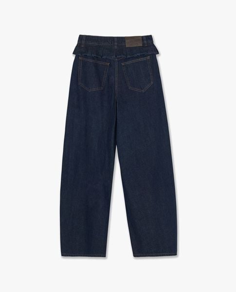  MLB - Quần jeans nữ ống rộng Basic Small Logo 