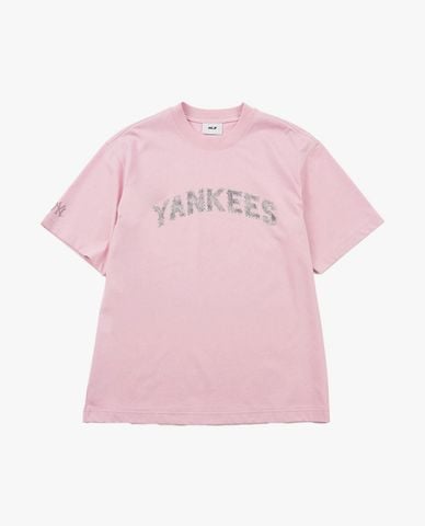  MLB - Áo thun unisex Denim Like Lettering Monogram 