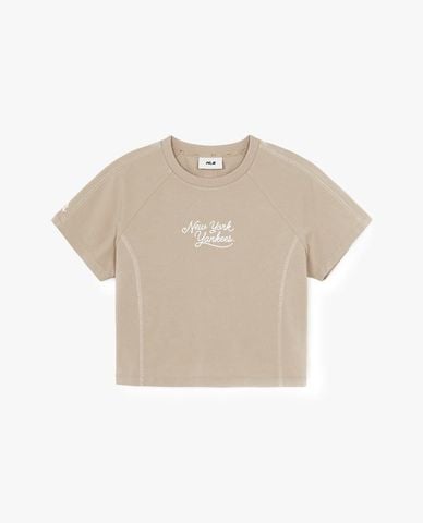  MLB - Áo croptop nữ cổ tròn tay ngắn Sportive Track 