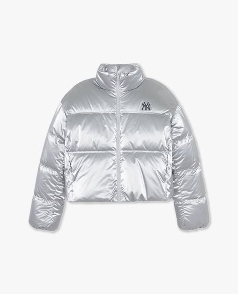  MLB - Áo khoác phao nữ cổ trụ tay dài Glossy 