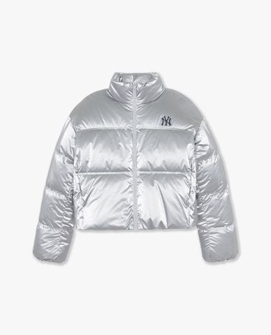  MLB - Áo khoác phao nữ cổ trụ tay dài Glossy 