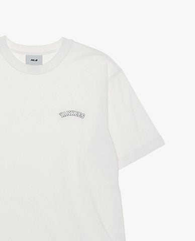  MLB - Áo thun unisex cổ tròn tay ngắn in logo 
