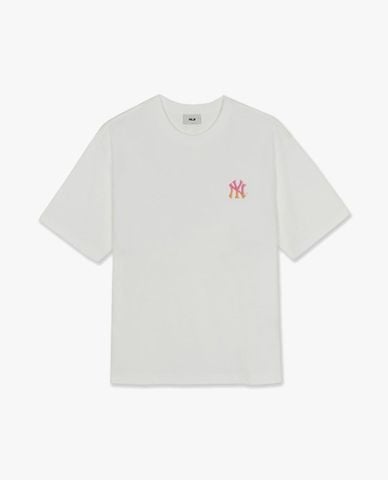  MLB - Áo thun unisex cổ tròn tay ngắn phối logo 