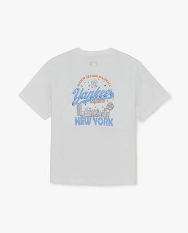  MLB - Áo thun unisex tay ngắn Basic Color Lettering Graphic 