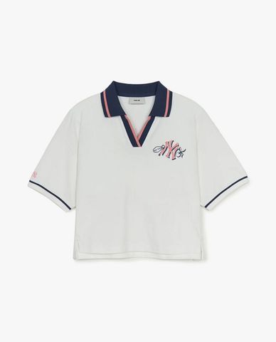  MLB - Áo polo nữ tay ngắn phom croptop Athleisure 