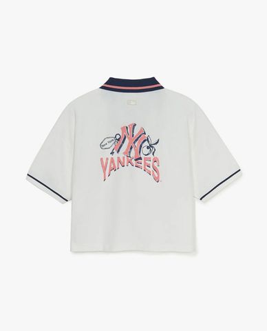 MLB - Áo polo nữ tay ngắn phom croptop Athleisure 