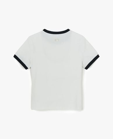  MLB - Áo thun nữ cổ tròn tay ngắn Basic Small Logo Ringer 