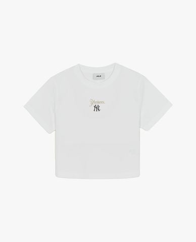  MLB - Áo croptop nữ cổ tròn tay ngắn Sheriff Logo 