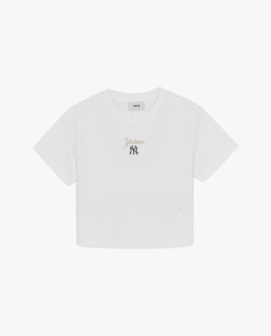  MLB - Áo croptop nữ cổ tròn tay ngắn Sheriff Logo 