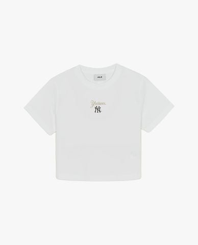  MLB - Áo croptop nữ cổ tròn tay ngắn Sheriff Logo 