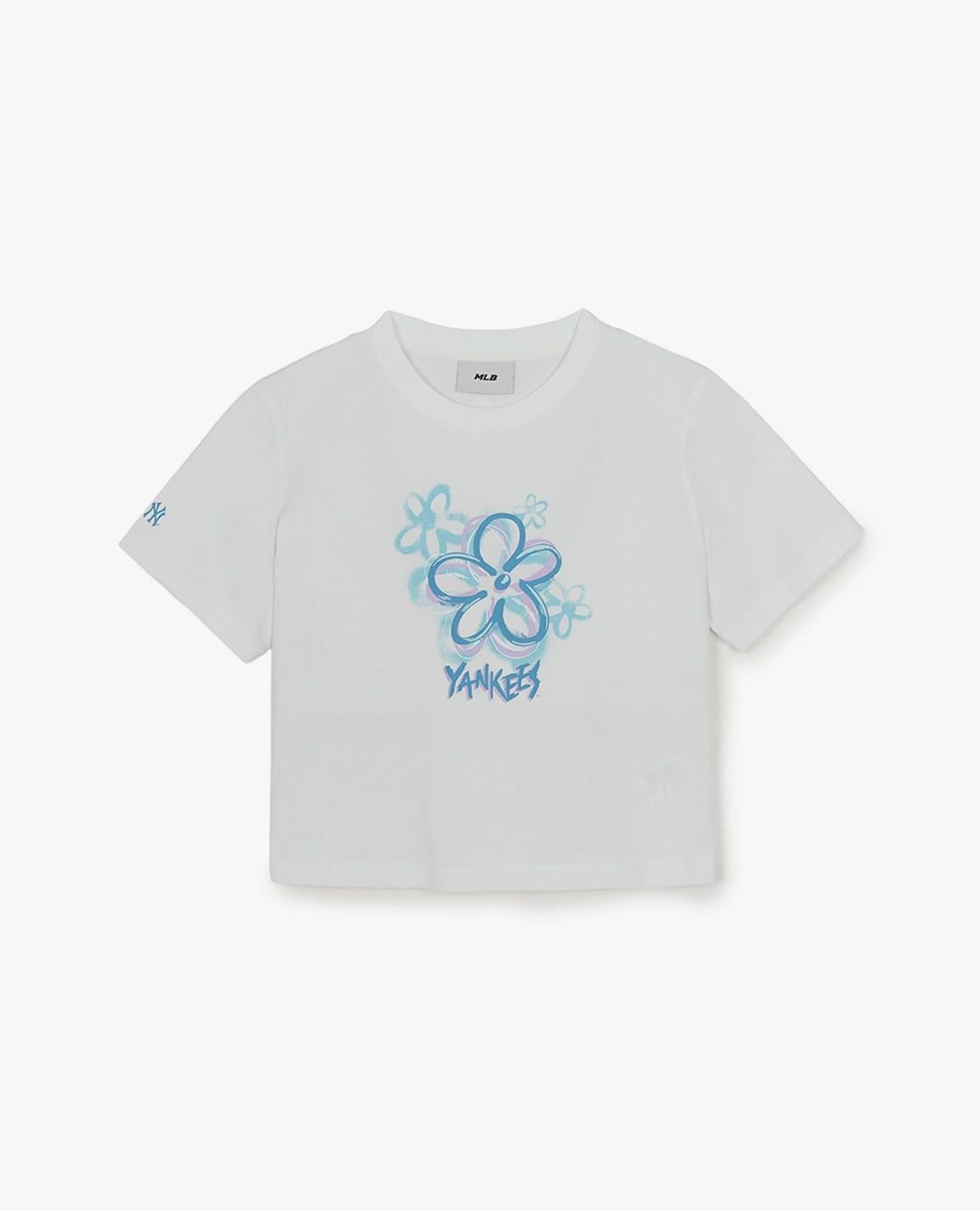 MLB - Áo croptop nữ cổ tròn tay ngắn Flower Graphic