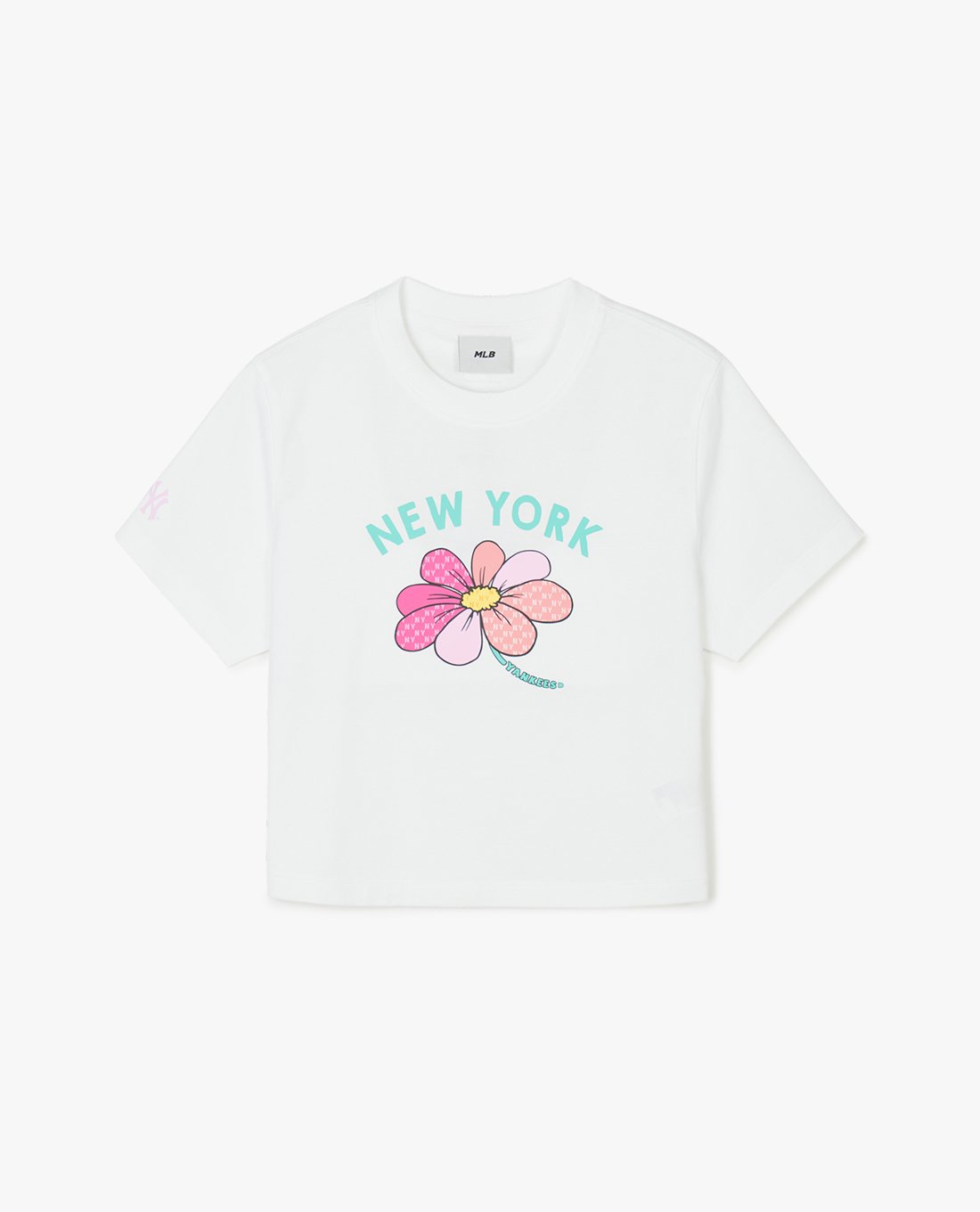 MLB - Áo croptop nữ cổ tròn tay ngắn