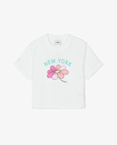  MLB - Áo croptop nữ cổ tròn tay ngắn 