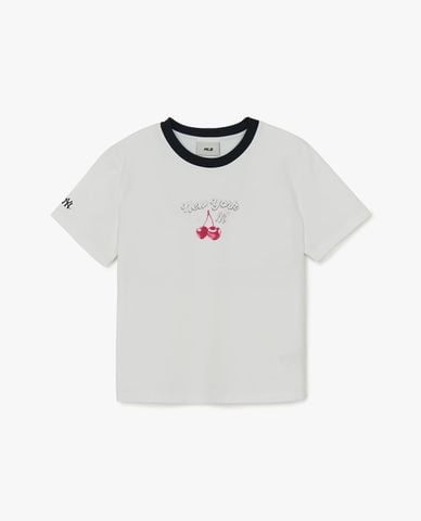  MLB - Áo croptop nữ cổ tròn tay ngắn Summer Fruits 