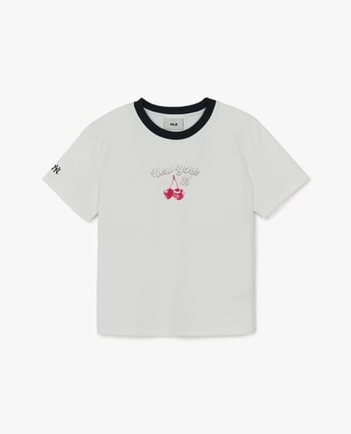  MLB - Áo croptop nữ cổ tròn tay ngắn Summer Fruits 