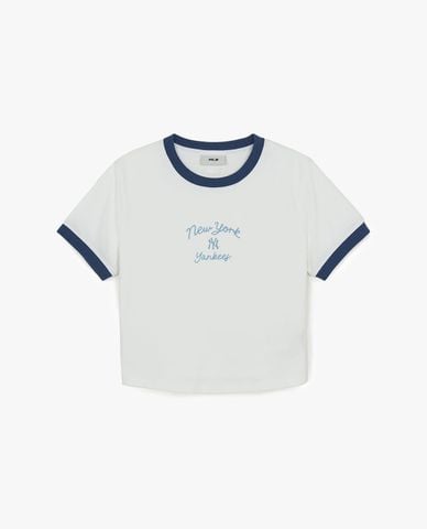  MLB - Áo croptop nữ cổ tròn tay ngắn Sportive 