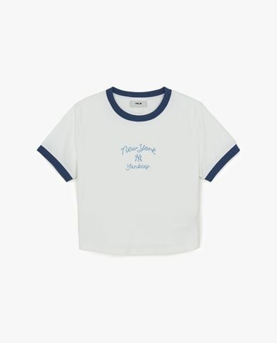  MLB - Áo croptop nữ cổ tròn tay ngắn Sportive 