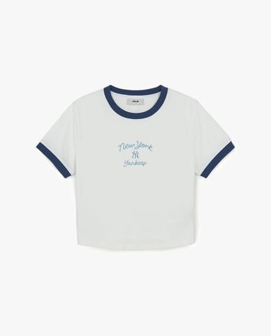  MLB - Áo croptop nữ cổ tròn tay ngắn Sportive 