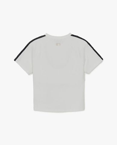 MLB - Áo croptop nữ tay ngắn phối viền Varsity 