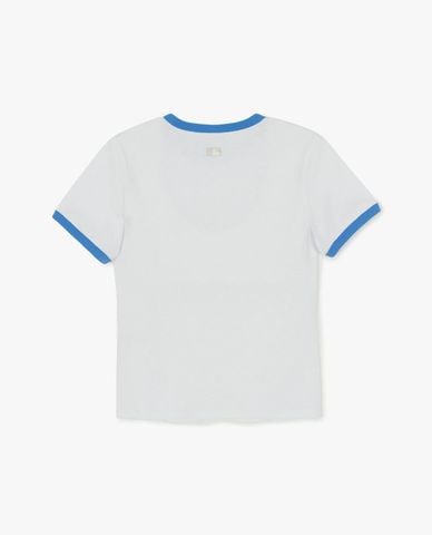  MLB - Áo thun nữ cổ tròn tay ngắn Varsity Lettering 