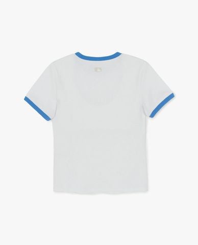  MLB - Áo thun nữ cổ tròn tay ngắn Varsity Lettering 