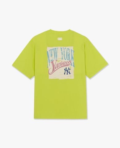  MLB - Áo thun unisex tay ngắn Vintage Letter Print 
