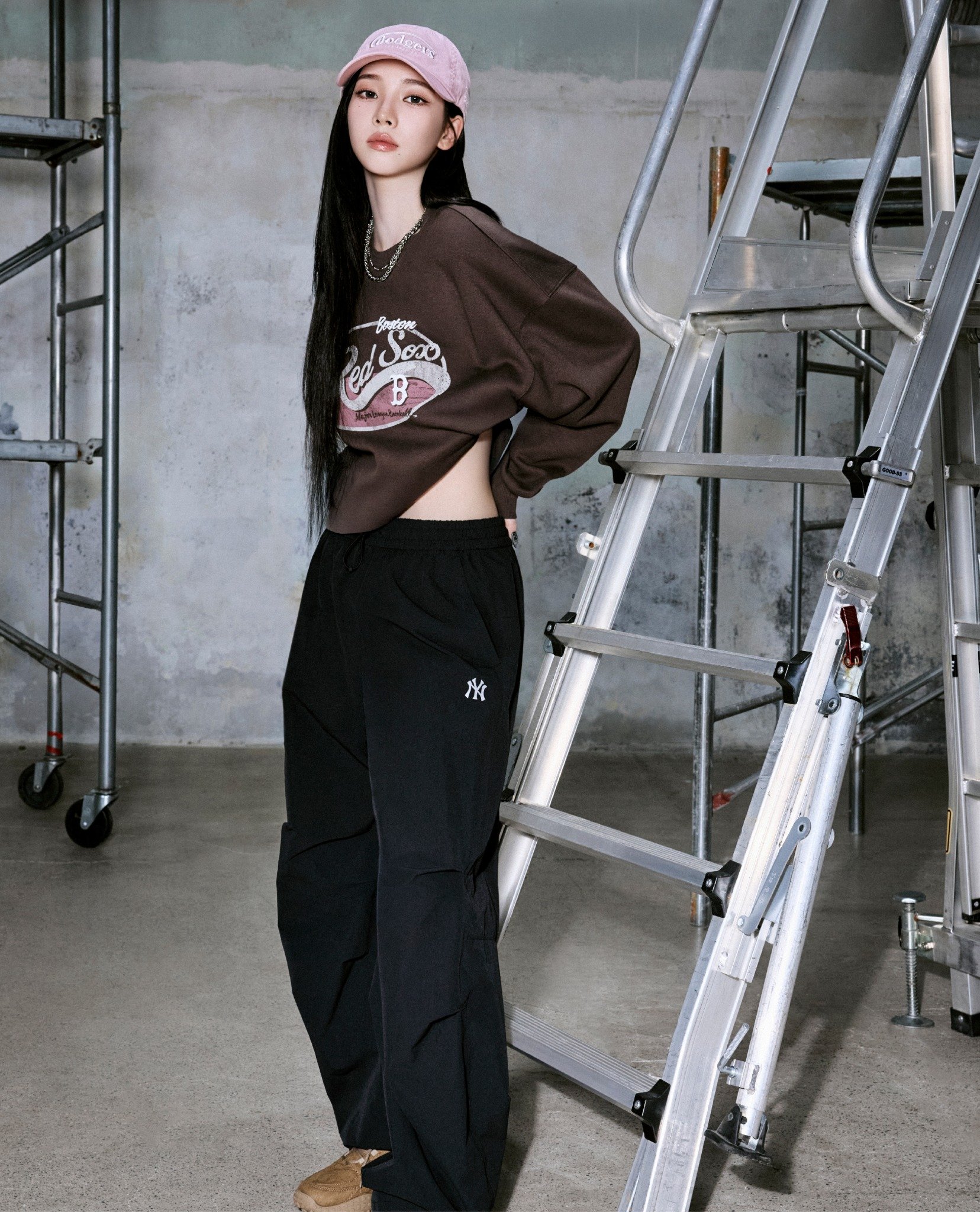 MLB - Quần dài unisex ống rộng Basic Stretch