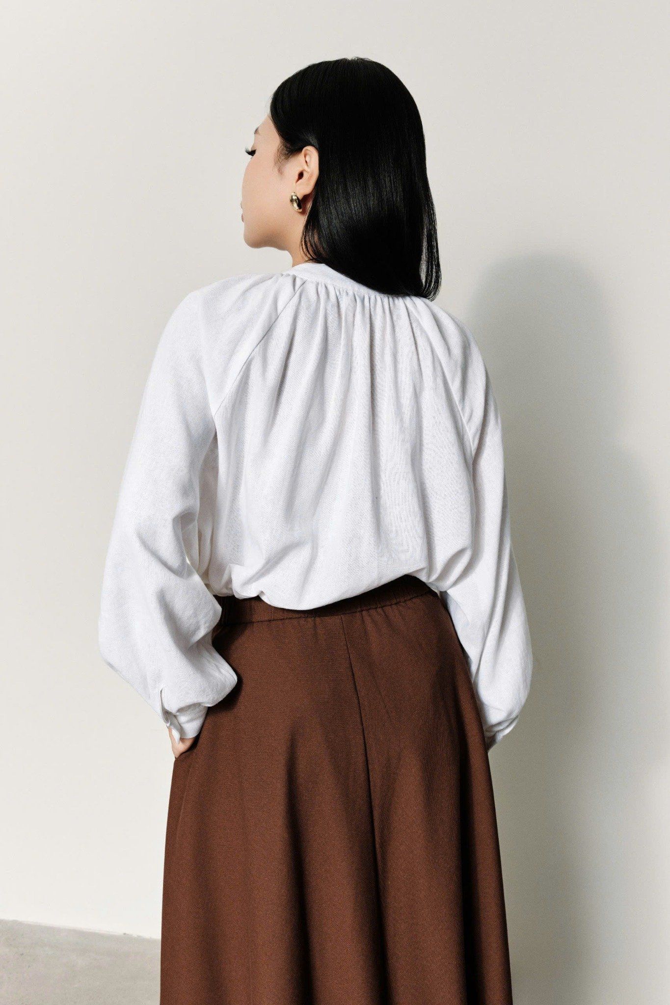  Chân Váy Nữ Linen Dáng A-line Có Khóa Sườn 