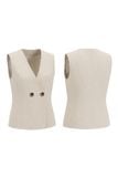  Áo Gilet Nữ Dáng Ngắn Vải Linen 