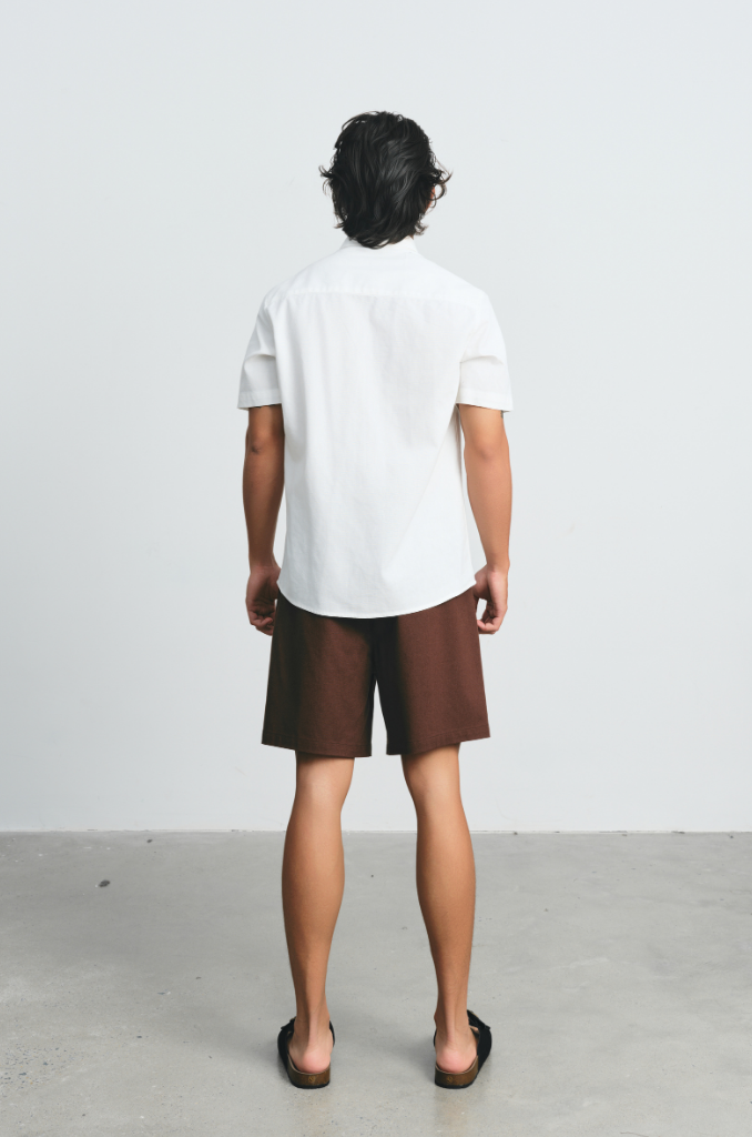  Quần Shorts Nam vải Linen dáng ngắn cạp chun 