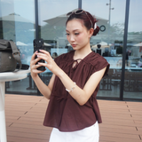  Áo Kiểu Nữ Vải Linen Có Họa Tiết Nơ Trang Trí 