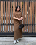  Chân Váy Nữ Vải Nỉ 2 Da Dáng Midi Xẻ Sau 