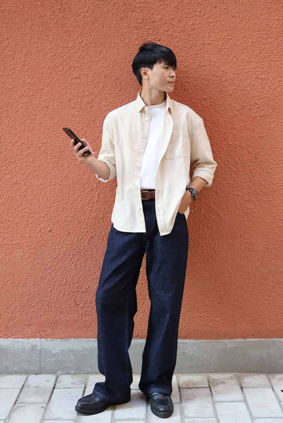  Áo Sơ Mi Nam dài tay vải Linen Dáng Regular 